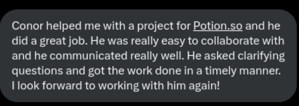 Potion Testimonial